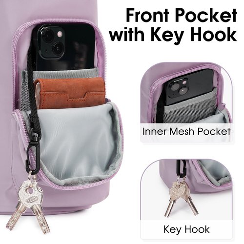 Ceneda Water Bottle Carrier Bag with Phone Pocket 32oz 40oz Tumbler Insulated Water Bottle Holder with Adjustable Shoulder Strap Carrier Sling Bag (Purple)