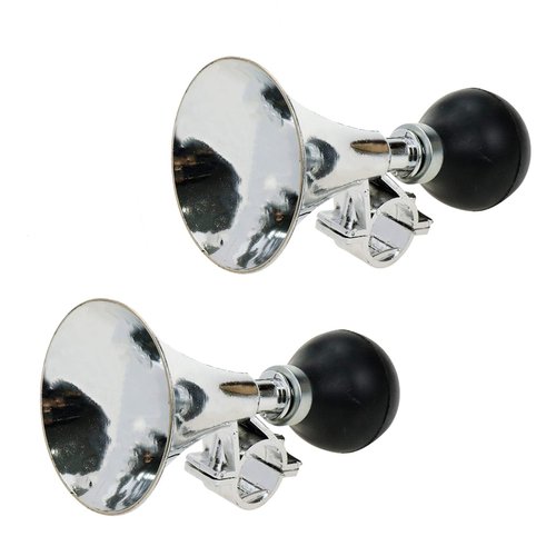 Modengzhe Chrome Tone ABS Air Horn for Children's Cycles, Funny Plastic Bike Bugle Clown Horn with Squeeze Bulb