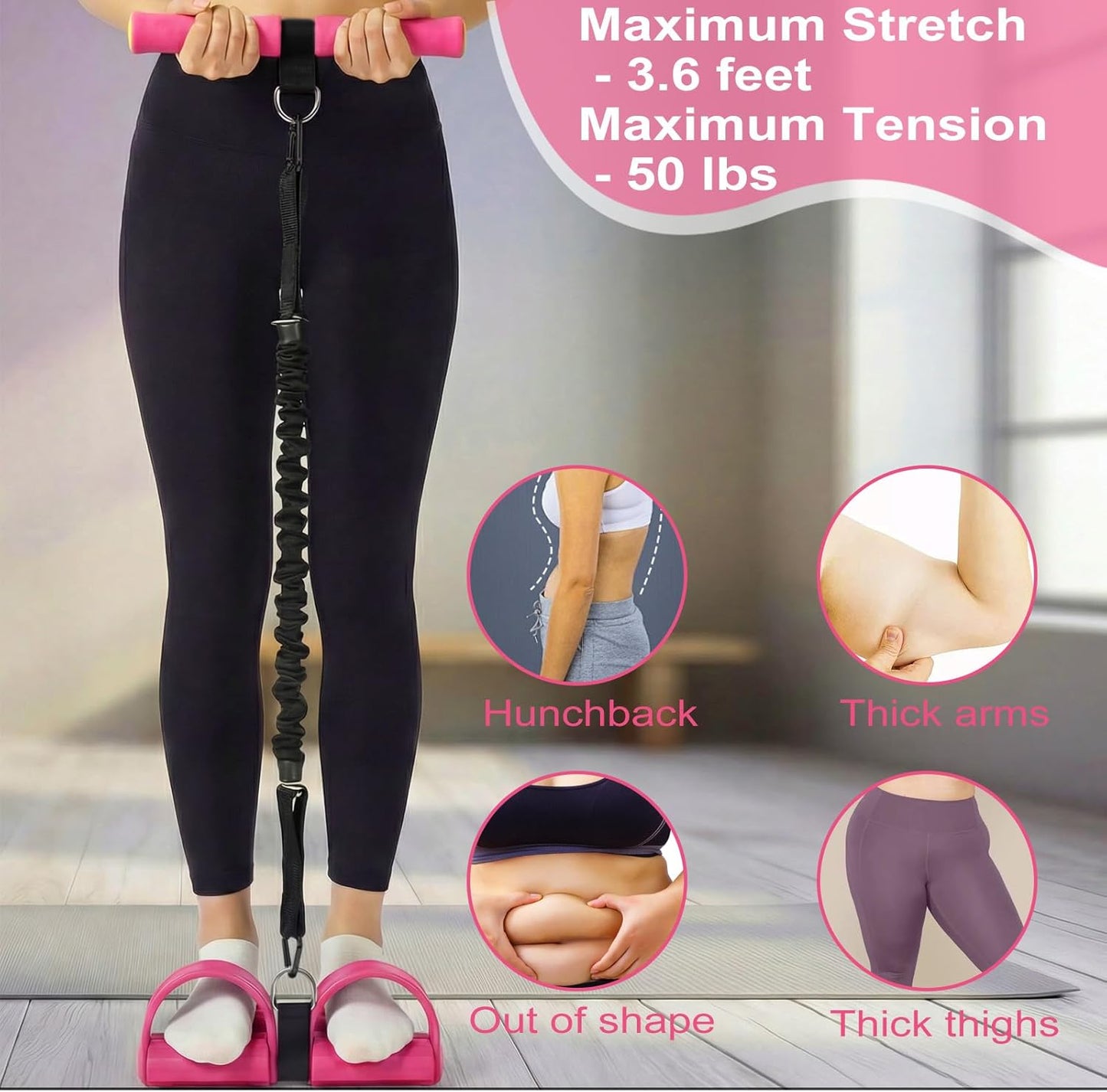 Upgraded Pedal Resistance Band - Durable Exercise Tool with Anti-Slip Footrest for Core & Arms