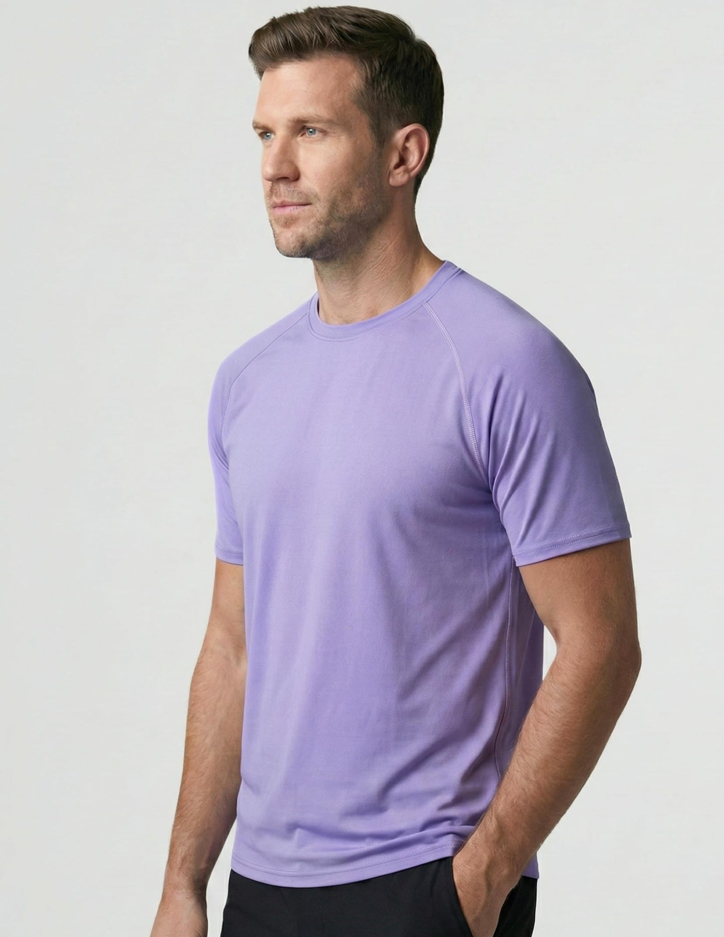 5 Pack Men’s Active Quick Dry Crew Neck T Shirts | Athletic Running Gym Workout Short Sleeve Tee Tops Bulk (Set 8, Large)