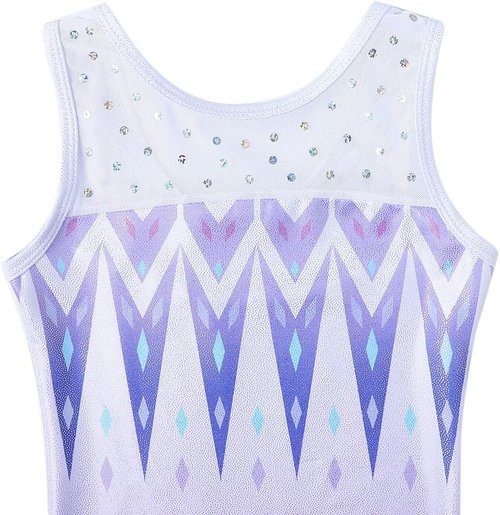 HOZIY Leotards for Girls - Sparkly Snowflake Biketard in Blue, Purple & Hot Pink
