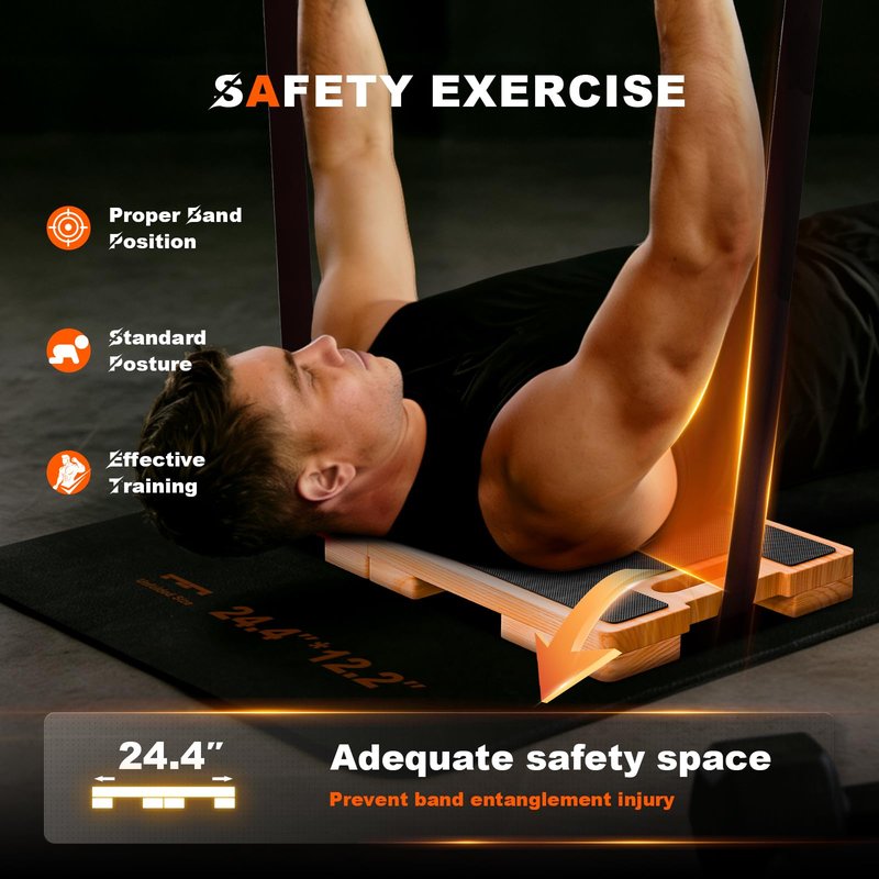 Wooden Fitness Board,180° foldable,resistance band board with honeycomb anti-slip design,natural pine exercise step platform for Band Training, Stretching, and Full-Body Home Gym