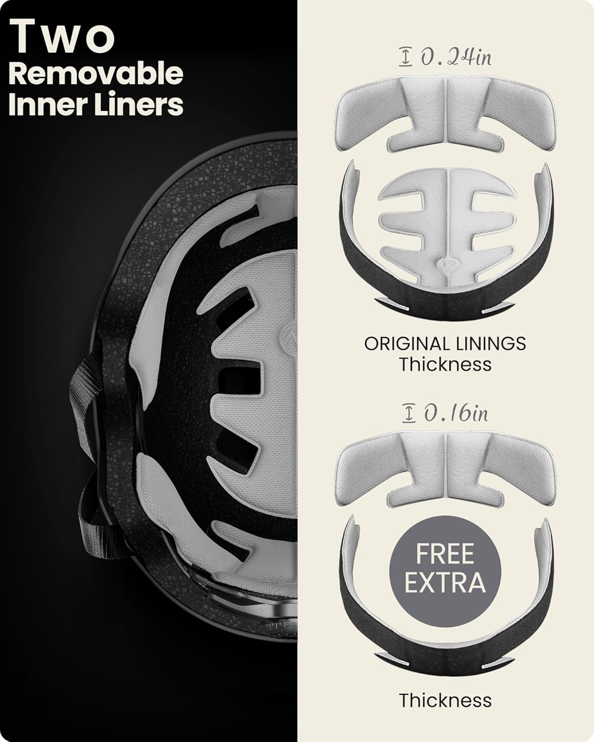 OutdoorMaster Skateboard Cycling Helmet - Multi-Sport Ventilation with Removable Liners for All Ages