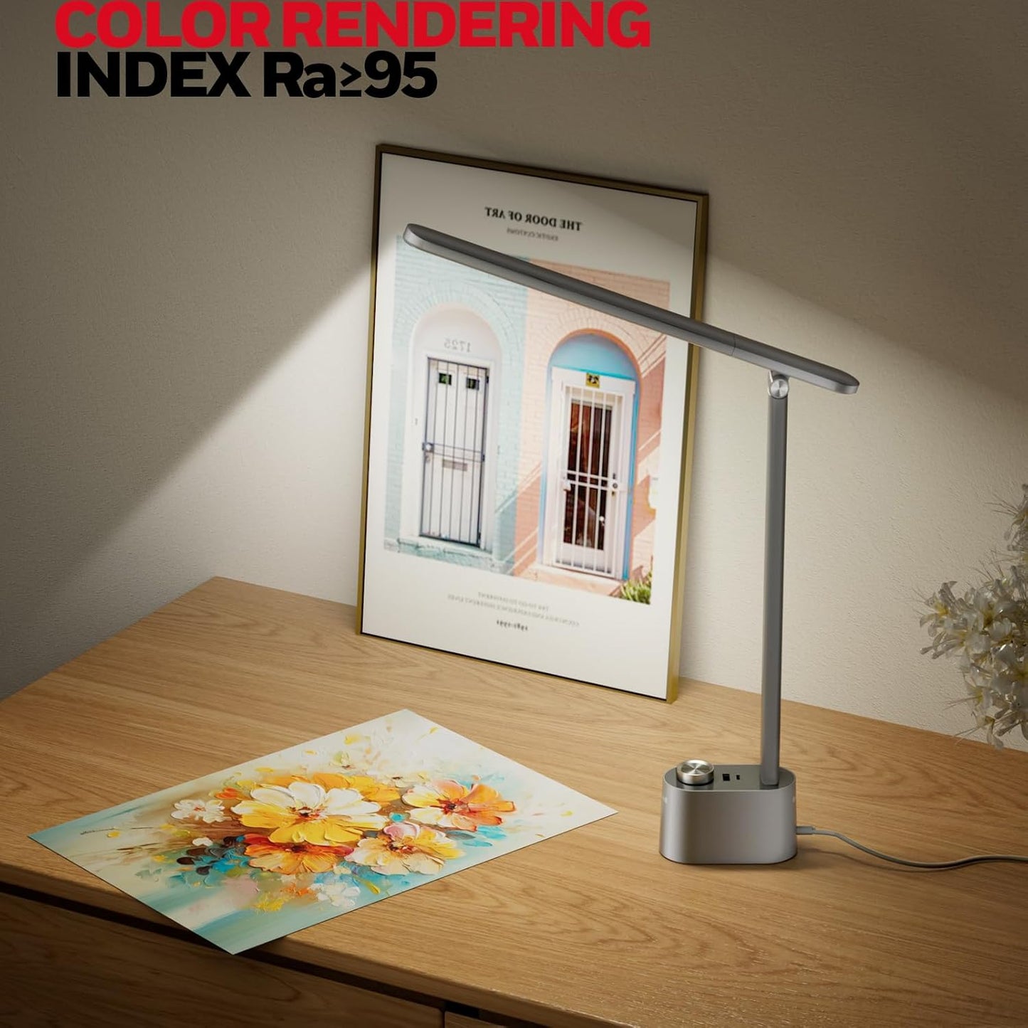 Honeywell H01 Pro LED Desk Lamp - Dimmable Foldable Light with USB Charging & 3 Color Modes for Home Office