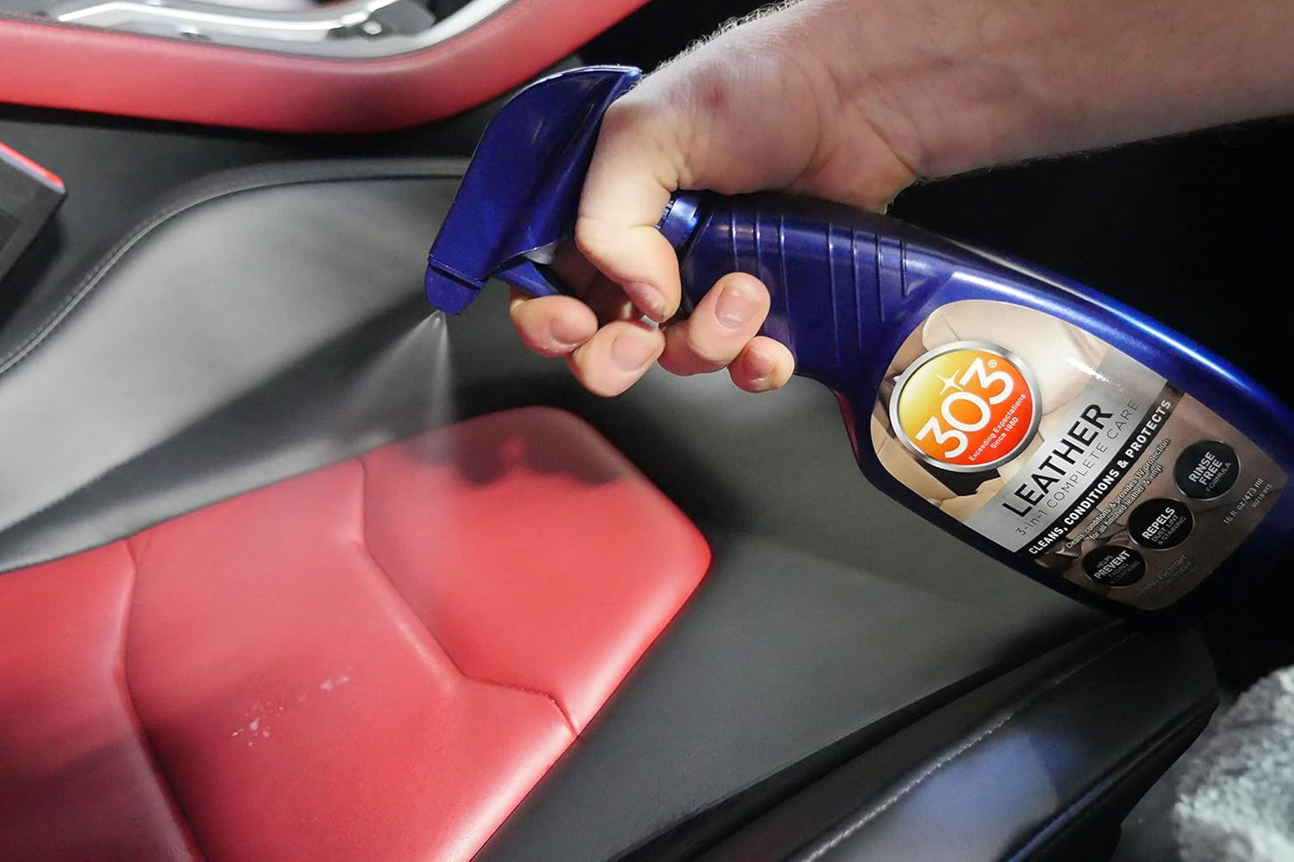303 Products Leather Care - 3-In-1 Cleaner, Conditioner & Protector - Rinse-Free Formula, 16 fl. oz.