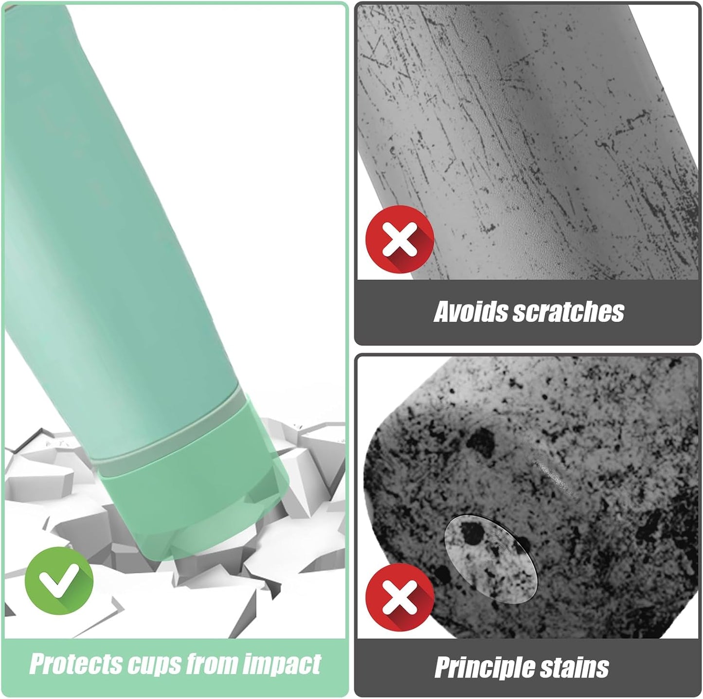 Mity Rain Silicone Protective Boots for Owala 30oz & 40oz FreeSip Sway Bottles - Sage Green, Enhances Stability & Prevents Scratches