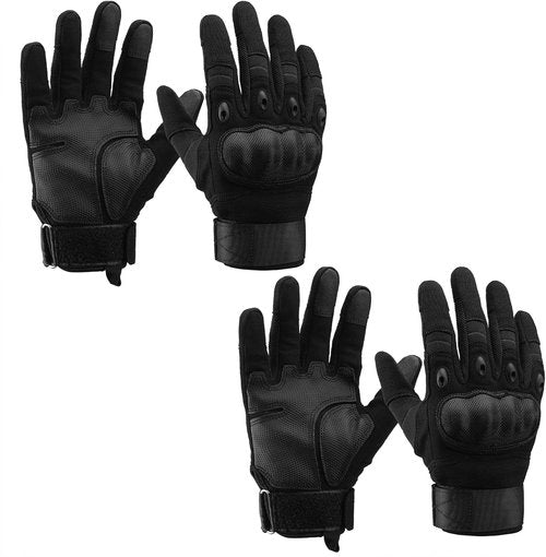 Cierto Motorcycle Gloves - Touch Screen Tactical Full Finger Gloves with Hard Knuckles | Adjustable Wrist for Riding & Climbing