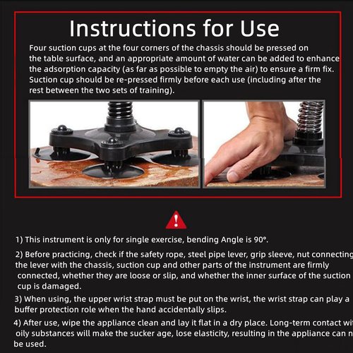 YoeDirect Arm Wrestling Training Equipment 45~50lbs Forearm Trainer Grips Wrist Exerciser Muscle Developer Strength Home Fitness for Professional & non-professional - Black