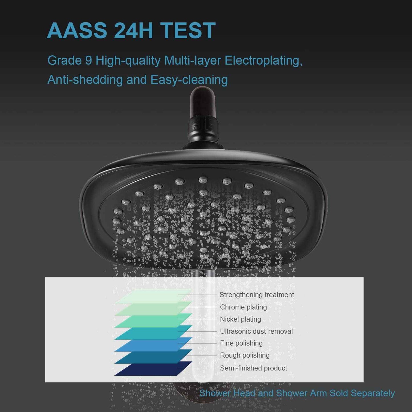 OFFO Shower Head Extension Arm 8 in, Oil Rubbed Bronze S Shaped Shower Arm with Flange High Rise Goose Neck Shower Extension