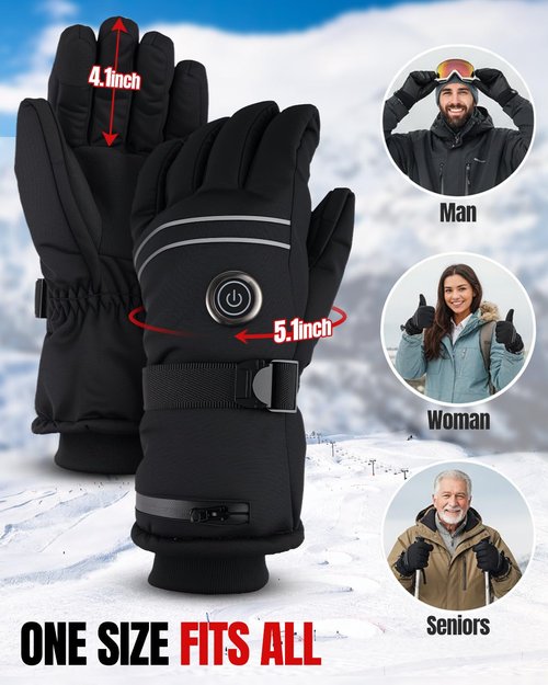 Maraiss Heated Gloves for Men Women, Rechargeable Battery Heated Gloves with Touchscreen for Hunting Camping Skiing (Large)