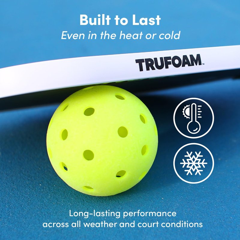 CRBN Pickleball - C40 Balls 6 Pack - Outdoor Pickleball Balls - Built for Durability & Precision - Roto-Molded 1-Piece Design