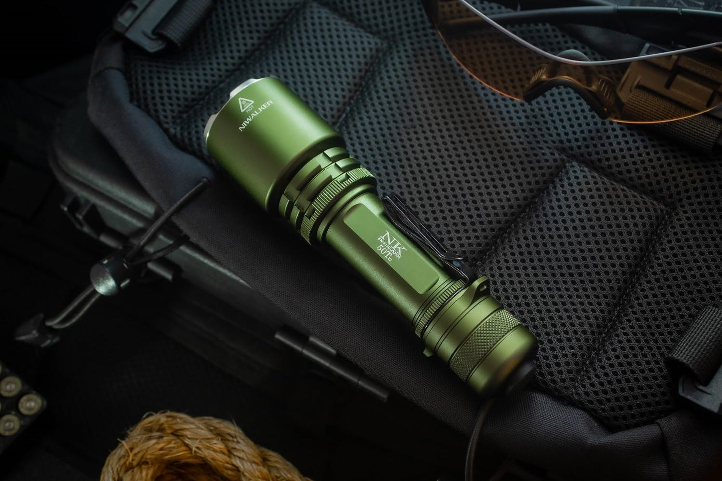 Niwalker N50t V2 Rechargeable LED Flashlights High Lumen, 2,300 Lumens, Long Throw Tactical Flashlight Super Bright, Powerful Flashlight 3 Modes Flash Light for Emergency, Camping, Hiking (Green)