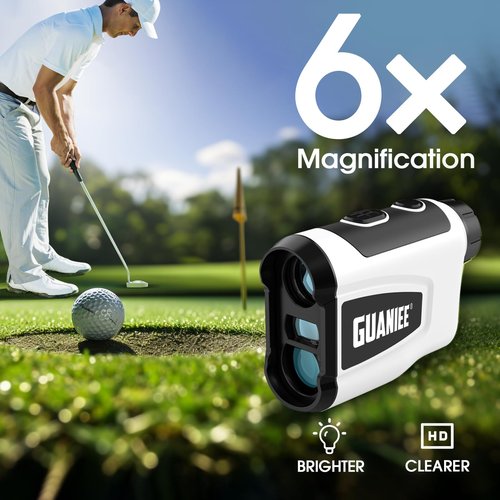 Golf Range Finder with Slope 600/1000YDS, 6X Magnification, 1 Yard Accuracy, Rechargeable Laser Range Finder White 600Y