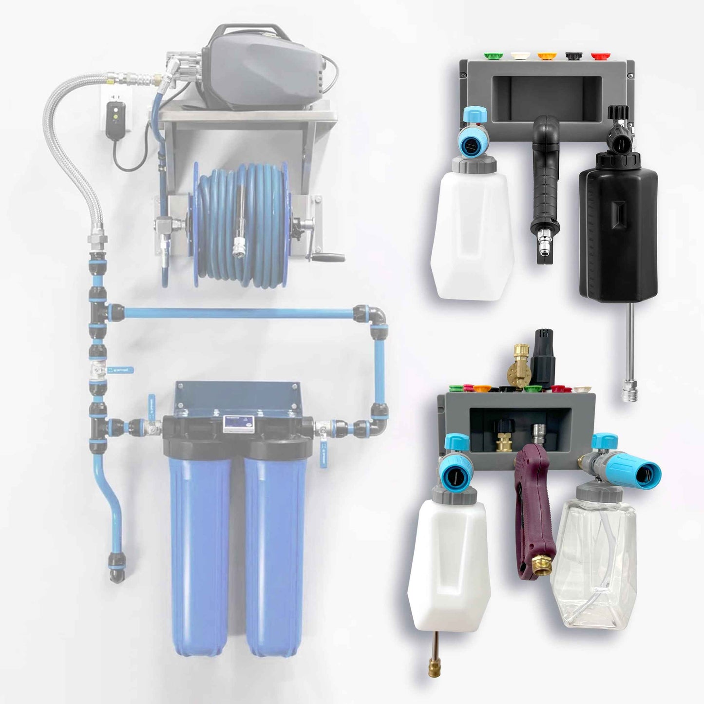 PWACCS Pressure Washer Gun Holder, Foam Cannon Holder, 1/4" Quick Connect Pressure Washer Nozzle Tip and Wand Holder, Foam Cannon Bucket Mount for Organize Power Washing Accessories