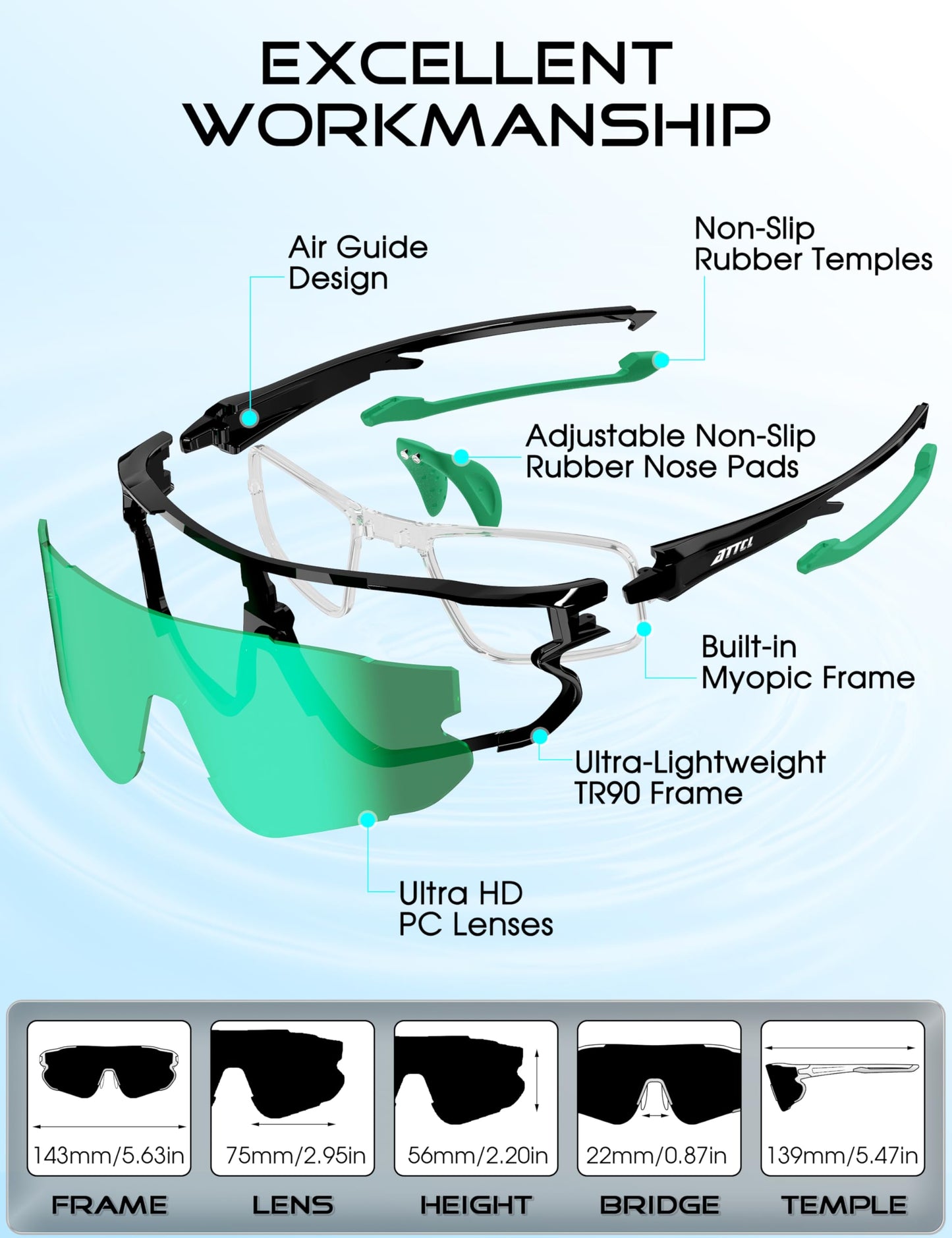 ATTCL Kids Sunglasses For Baseball Cycling: UV400 Lightweight TR90 Sports Child Shades for Softball Youth Boys Girls 8-15
