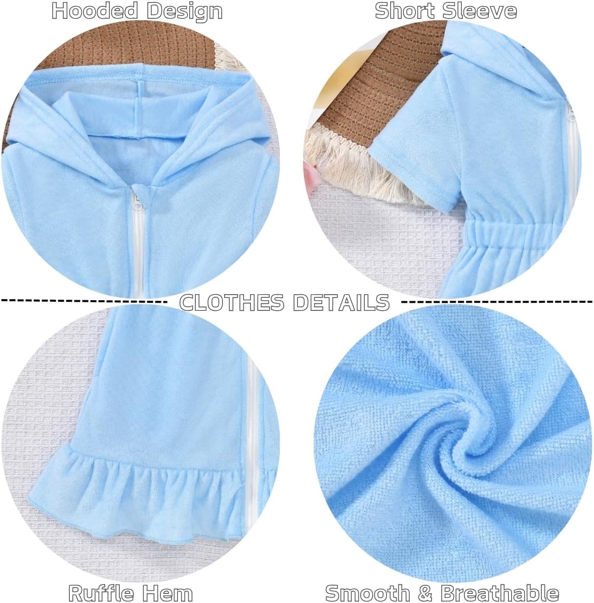Skiennix Toddler Girls Swim Cover-Up - Lightweight & Quick-Dry Design | Perfect for Beach Days