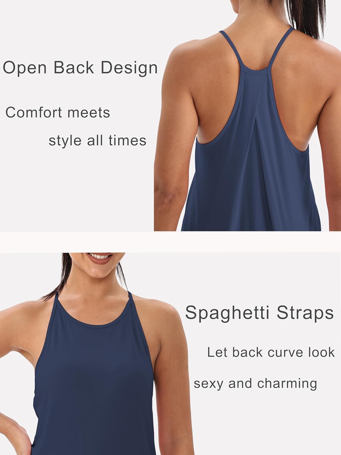 Mippo Women's Workout Tank Tops - Racerback Design for Yoga & Gym | Open Back Athletic Shirt