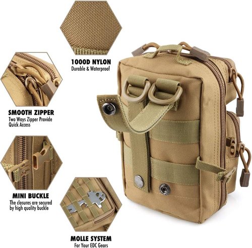 LIVANS Tactical Molle Utility Pouch - EDC Tool Holder with Mini Design for Medical Gear | Compact Waist Pack