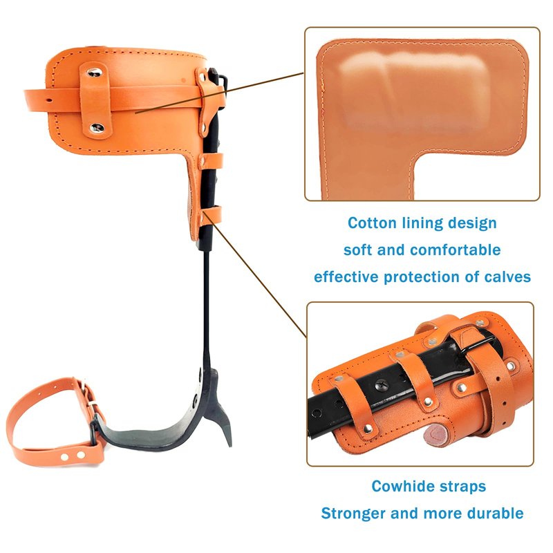 timiland Tree Climbing Gear Set,Tree Climbing Spikes,Upgraded Tree Climbing Gear with Adjustable Length Design,Tree Climbing Tool Set for Logging,Tree surgen, Hunting (Brown)