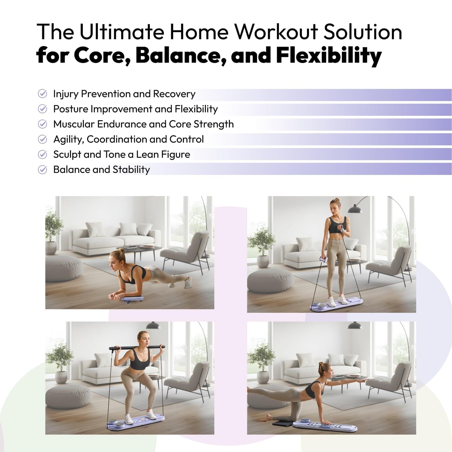Pilates Reformer Equipment Board - 6 in 1 Portable Foldable Reformers Machine Kit for Home Workouts Pilates Flow & Ab Exercise - Multifunctional Folding Fitness Workout Set with Slider for Women