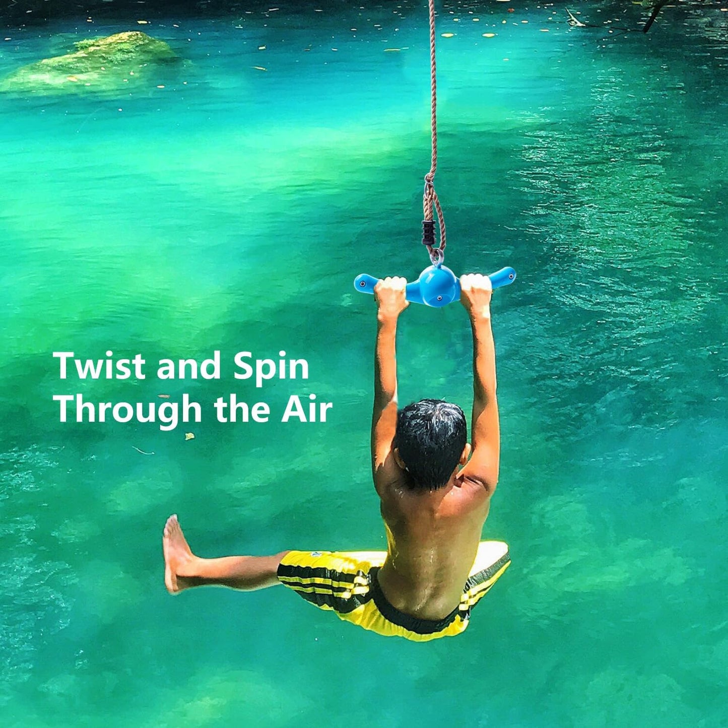 Ninja-Twister Swing Set - 360° Handle Twist for Kids | Adjustable Slackline Attachments for Outdoor Fun