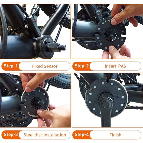 HUDAMZKY KT D12 Bike Magnets Pedal Assist Sensor Ebike Easy Crank Installation PAS Sensor (D12 SM Plug)