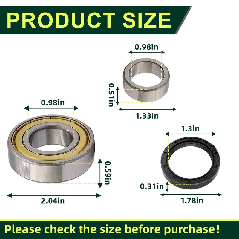 Panglong Golf Cart Rear Axle Bearing Bushing & Oil Seal Kit Fits Club Car DS & Precedent 1986-2014 Electric Model, OEM 1011291, 1014207, 1013794