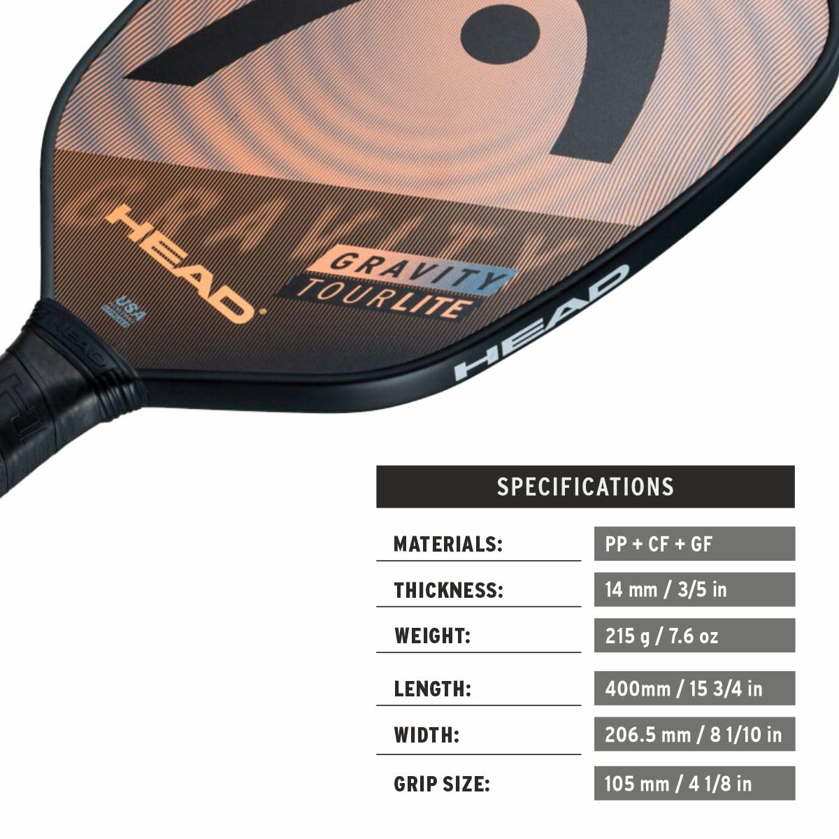 Head Gravity Tour Lite Pickleball Paddle (4-1/8)