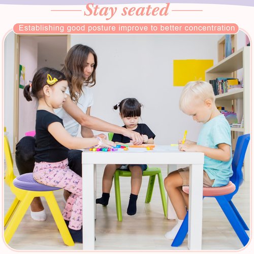 Libima 2 Pcs Wobble Cushion Wiggle Seat Flexible Sensory Seating Balance Disc Board for Men Women Physical Exercise Improving Posture Home Office(Purple and Pink)
