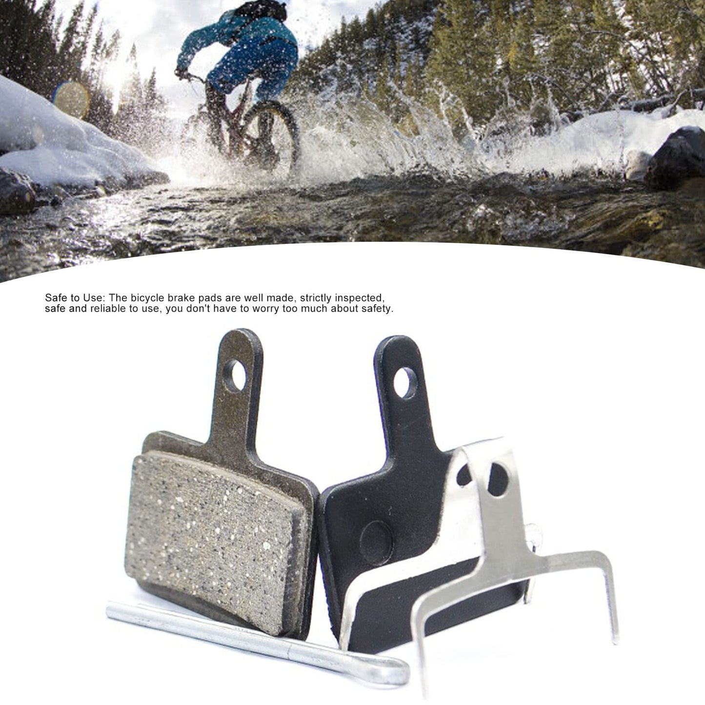Bike Brake Pads, 5 Pairs Resin Semimetal Bike Disc Brake Pads Mountain Bike Brake Pads Bike Parts for Mountain Bike Road Bike
