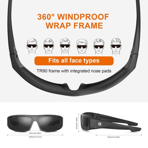 suoso Polarized Sports Sunglasses for Men: UV400 Protection Wrap Around Women Sun Glasses for Fishing Golf Running