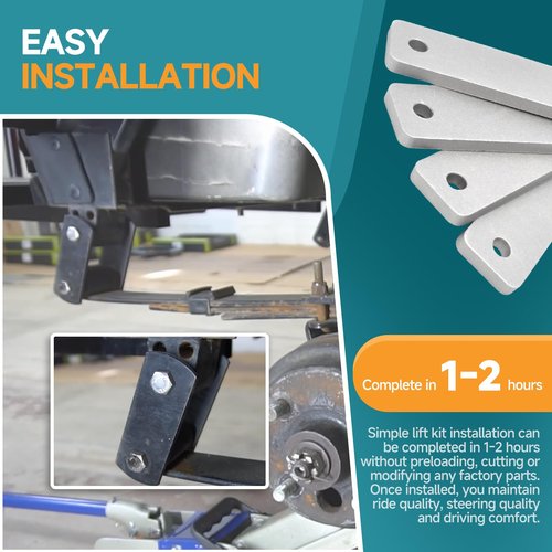 1" Rear Lift Kit Compatible with Club Car Precedent, Onward & Tempo Golf Carts 2004-2024, Rear Height Extension Spacer for Gas & Electric Models, Golf Cart Accessories