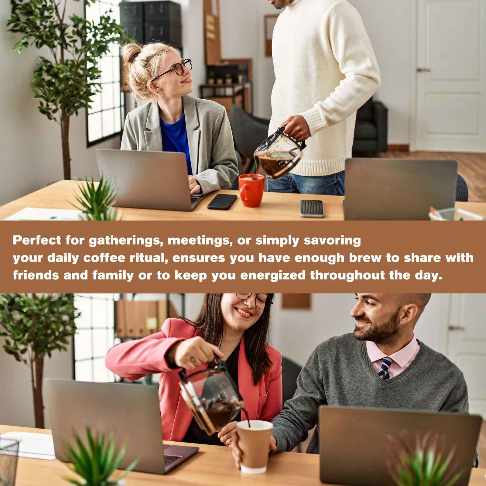 12-Cup Coffee Maker Pot Replacement Mr. Coffee 12 Cup Coffee Maker PLD12-RB, PLD12-NP, PLD12 Series FOR Mr. Coffee AM,CG,CHX,CJ,DW,DR, EVX,JWX,MV,PL and VB Series Coffeemaker -Black Handle