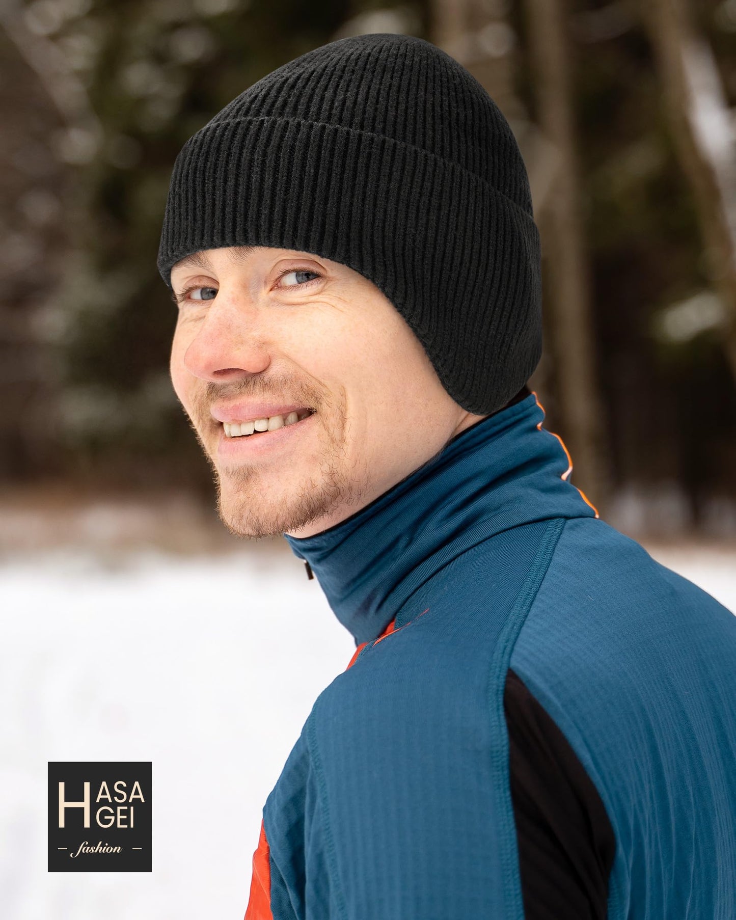 HASAGEI Ear Protection Beanie Hats for Men & Women - Warm Winter Knit Hats for Outdoor Hiking, Skiing, Running, Dog Walking