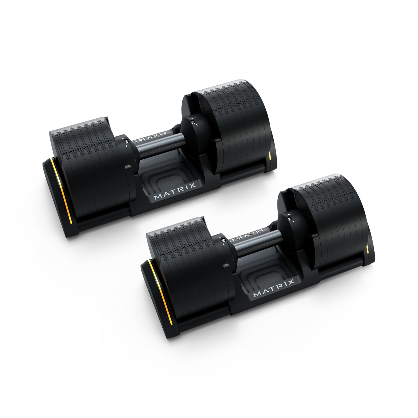 Matrix Fitness DB80 80 lb. Adjustable Dumbbells | Quick Adjustments for Strength and HIIT Training | Replaces 16 Dumbbell Pairs, Flat Bottom Roll Free Design for Safe Storage