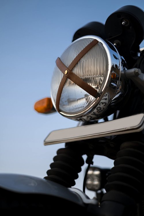 Trip Machine Company Genuine Leather Headlight X Universal Bike Accesories Easy to Install (Brown)