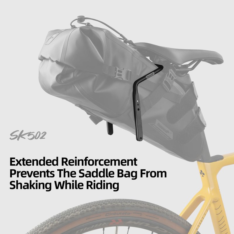 Rhinowalk Anti Sway Bikepacking Saddle Bag Stabilizer Mount with 2 Bottle Cage Mounting Holes