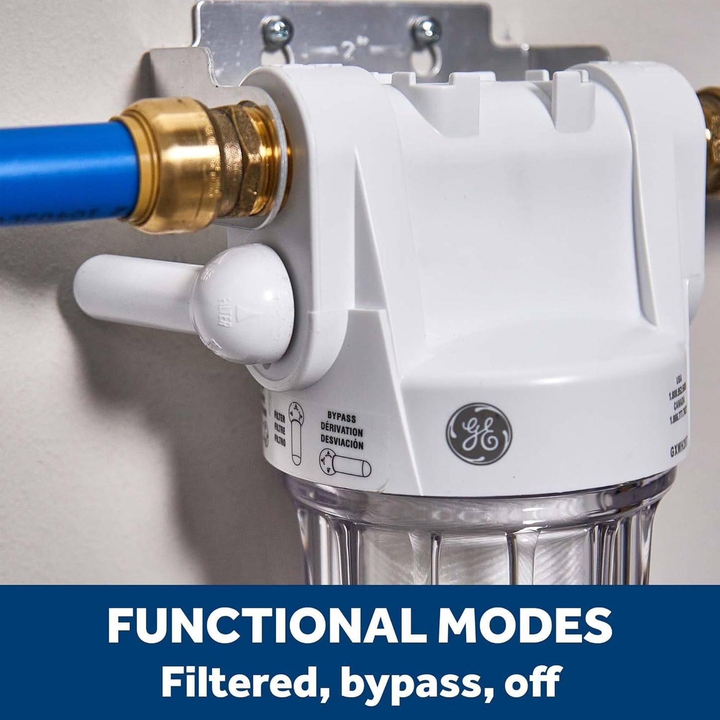 Whole House Water Filtration System - Reduces Sediment & Rust, Installation Kit Included, GXWH20T