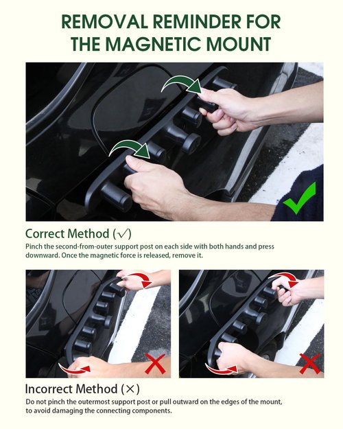 Magnetic Ski Holder for Side of Car – Strips Magnetic Snowboard Mount – Prevent Ski and Snowboard from Tipping Over – Protects Vehicle from Scratches - Snowboard Accessories(Black)