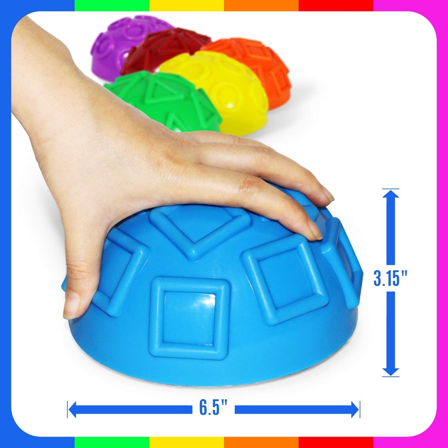 Yes4All Hedgehog Balance Pods - Core Body Balancing Exercise Set for Youth & Adults | 5 Pods with Hand Pump