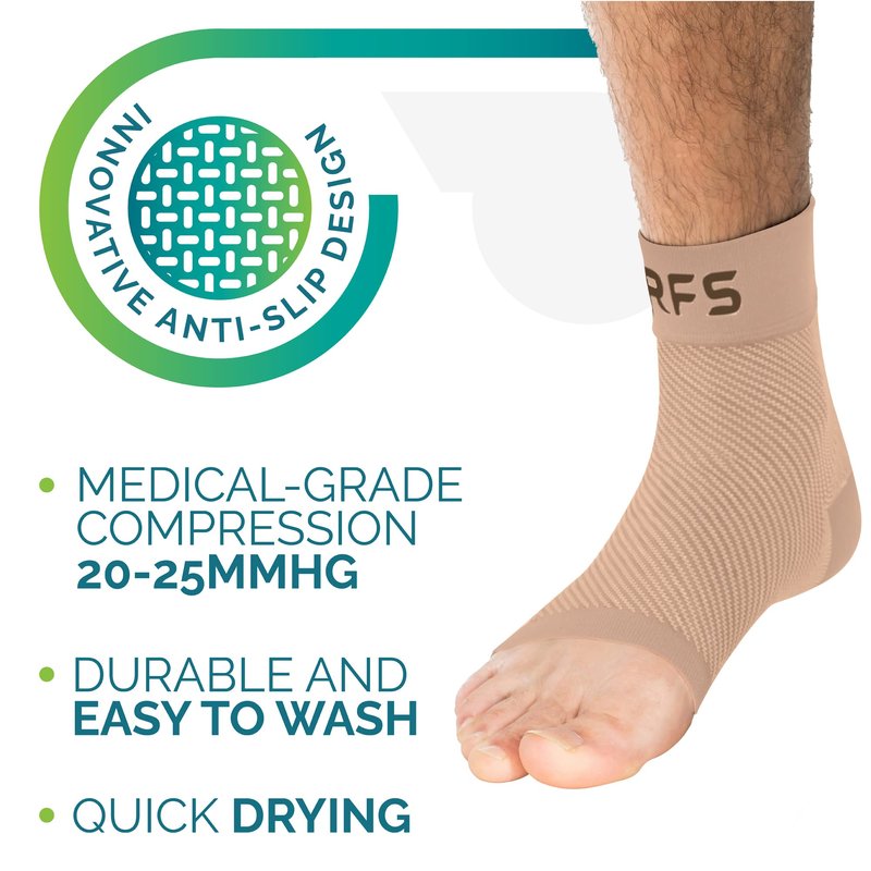 Run Forever Plantar Fasciitis Compression Socks - Foot and Ankle Brace for Women & Men - Toeless Compression Socks for Support, Night Splint, Arch & Achilles Tendonitis Relief - Tendonitis Foot Brace