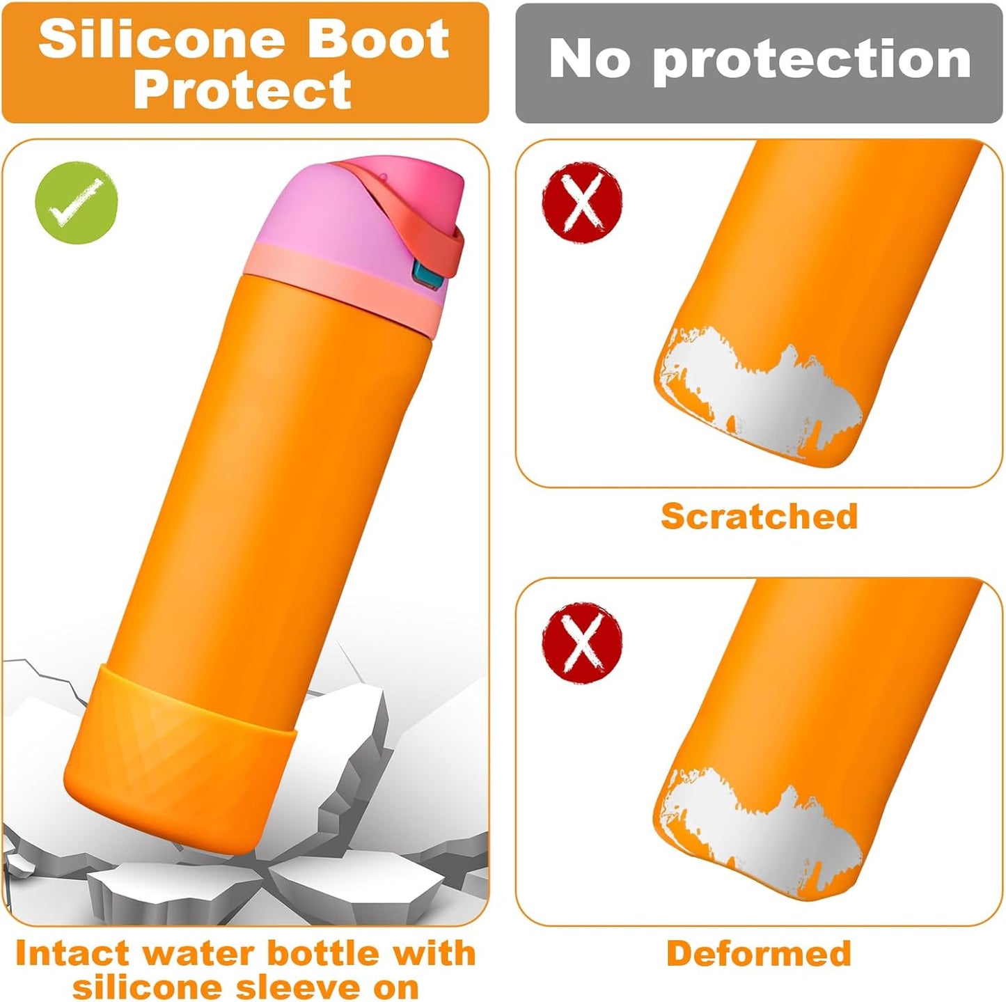 Owala Silicone Water Bottle Boot - 2PCS Anti-Slip Protective Sleeve for 24oz, 32oz, 40oz Bottles