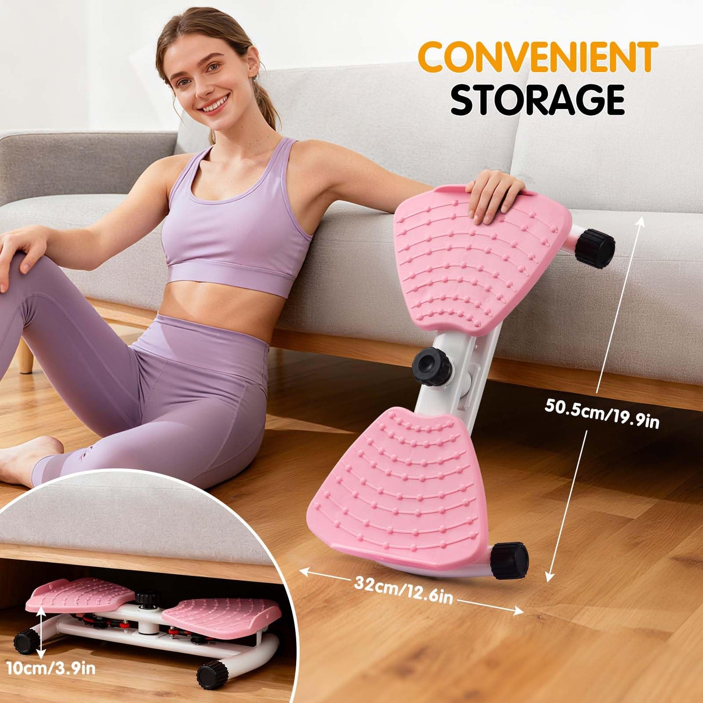 Waist Twister Machine Exercise, Ab Twister Board with 300 Lbs Weight Capacity, Adjustable Noiseless Twist Board for Exercise, Home Abs Exercise Equipment for Women/Men