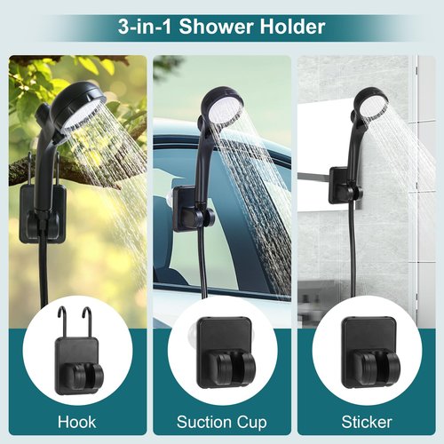 ALIESTFDNO Portable Shower for Camping with 20L / 5.28 Gallons Foldable Bucket, 7800mAh Rechargeable Shower Pump, Outdoor Shower Kit with Digital Display for Hiking, Travel, Car, Pet