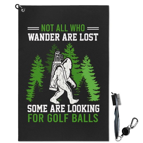 Bigfoot Golf Towel and Brush Set, Sasquatch Gifts for Men and Women Golf Towels Accessories for Golf Bag with Clip Funny Big Foot Club Cleaning Kit Golfers Dad Grandpa Husband Birthday Retirement Gift