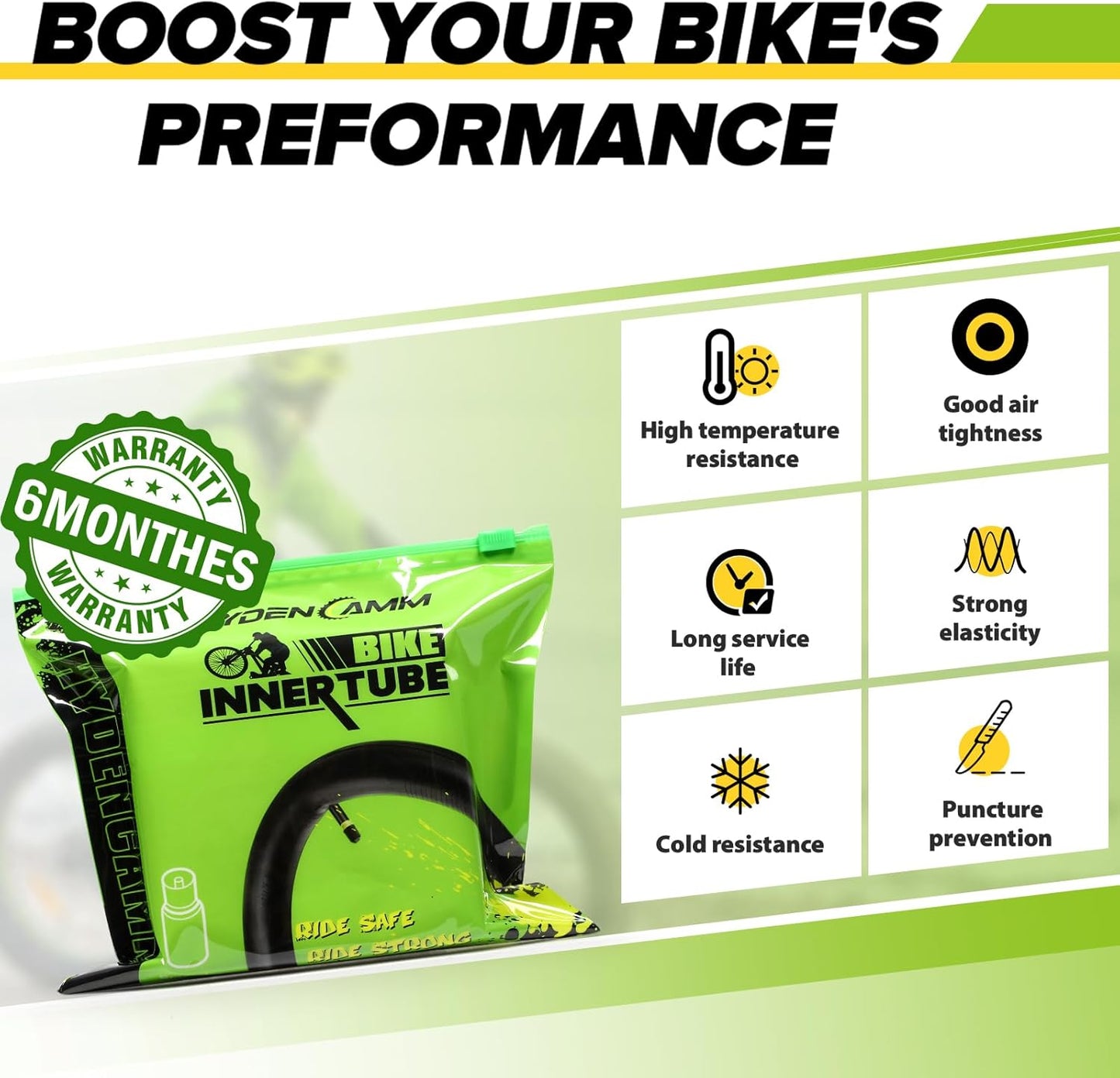Reliable Bicycle Tube by [Brand Name] - 12 to 29 Inch Sizes with 32mm AV Schrader Valve & 2 Tire Levers