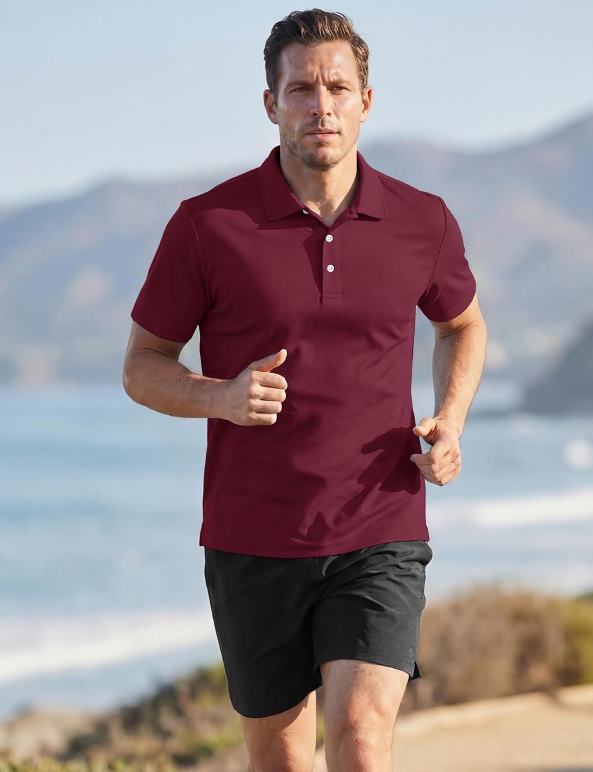TACVASEN Men's Golf Shirt - Dry Fit Performance Polo with Collar | Short Sleeve, Comfortable Fit
