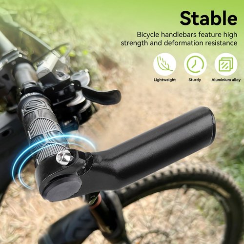 Cyrank Bike Handlebars, Aluminium Alloy Bike Bar Ends Lightweight Riding Hand Grip Ends Comfortable Handlebars Extender for Bicycles Scooter
