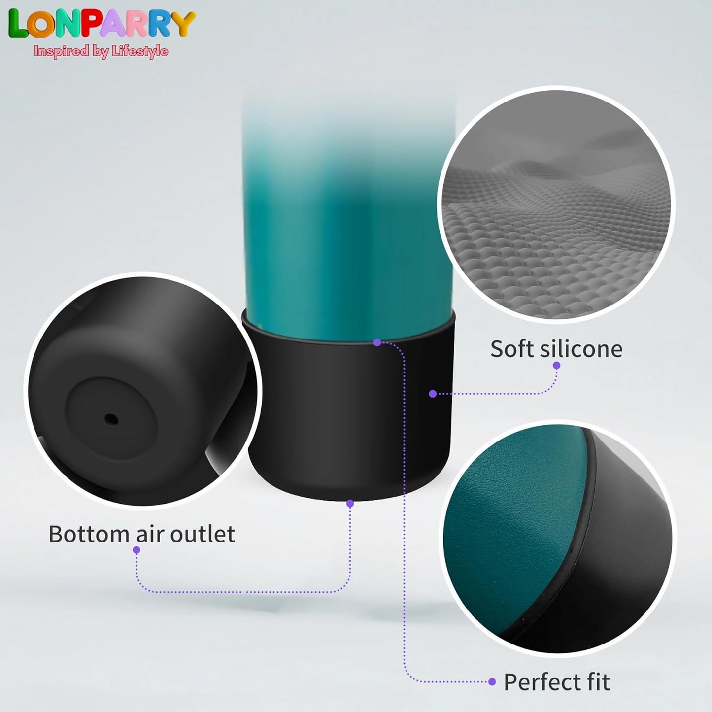 Owala Silicone Boot | 2-Pack Noise Reduction Rubber Bottom Protector for 24 oz Water Bottle