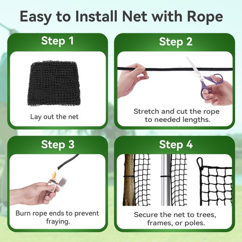 Golf Net - 10x30ft Driving Net for Backyard & Garage, Heavy Duty Nylon Netting